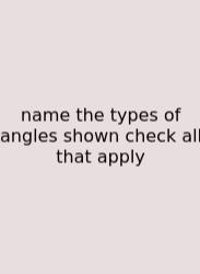 Name The Types Of Angles Shown Check All That Apply