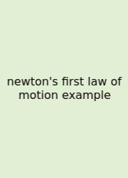 Newton's First Law Of Motion Example