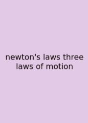 Newton's Laws Three Laws Of Motion