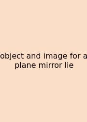 Object And Image For A Plane Mirror Lie