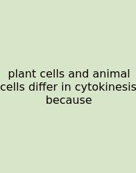 Plant Cells And Animal Cells Differ In Cytokinesis Because