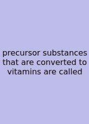 Precursor Substances That Are Converted To Vitamins Are Called