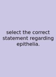 Select The Correct Statement Regarding Epithelia.