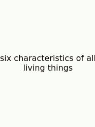 Six Characteristics Of All Living Things