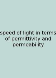 Speed Of Light In Terms Of Permittivity And Permeability