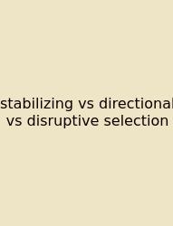 Stabilizing Vs Directional Vs Disruptive Selection
