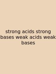 Strong Acids Strong Bases Weak Acids Weak Bases