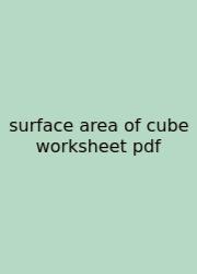 Surface Area Of Cube Worksheet Pdf