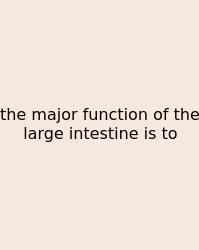 The Major Function Of The Large Intestine Is To