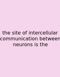 The Site Of Intercellular Communication Between Neurons Is The