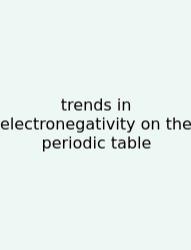 Trends In Electronegativity On The Periodic Table