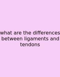 What Are The Differences Between Ligaments And Tendons