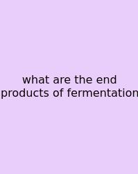 What Are The End Products Of Fermentation