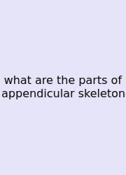What Are The Parts Of Appendicular Skeleton