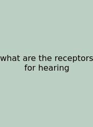 What Are The Receptors For Hearing