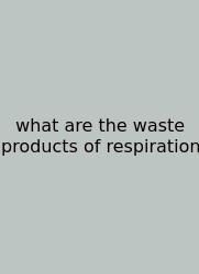 What Are The Waste Products Of Respiration