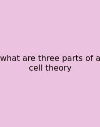 What Are Three Parts Of A Cell Theory