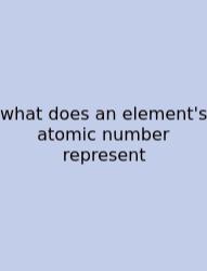 What Does An Element's Atomic Number Represent