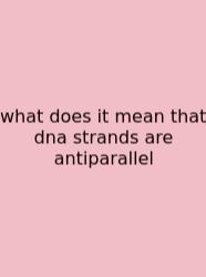 What Does It Mean That Dna Strands Are Antiparallel