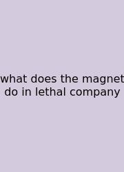 What Does The Magnet Do In Lethal Company