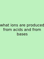 What Ions Are Produced From Acids And From Bases