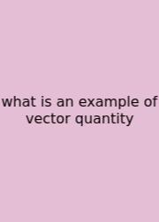 What Is An Example Of Vector Quantity