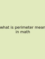 What Is Perimeter Mean In Math