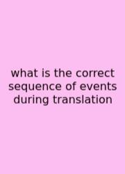 What Is The Correct Sequence Of Events During Translation