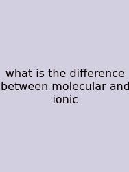 What Is The Difference Between Molecular And Ionic