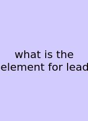 What Is The Element For Lead