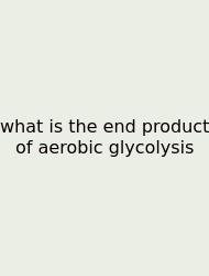 What Is The End Product Of Aerobic Glycolysis