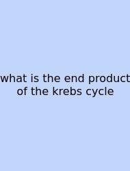 What Is The End Product Of The Krebs Cycle
