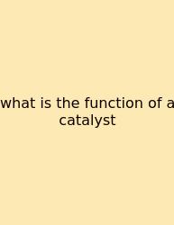 What Is The Function Of A Catalyst