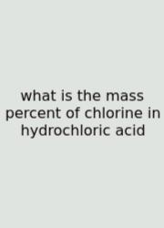 What Is The Mass Percent Of Chlorine In Hydrochloric Acid