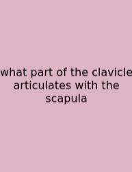 What Part Of The Clavicle Articulates With The Scapula