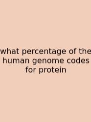 What Percentage Of The Human Genome Codes For Protein