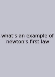 What's An Example Of Newton's First Law
