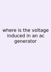 Where Is The Voltage Induced In An Ac Generator