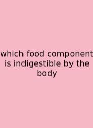 Which Food Component Is Indigestible By The Body