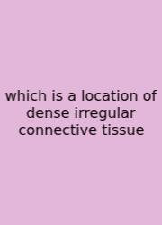 Which Is A Location Of Dense Irregular Connective Tissue