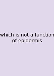 Which Is Not A Function Of Epidermis