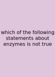 Which Of The Following Statements About Enzymes Is Not True
