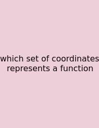 Which Set Of Coordinates Represents A Function