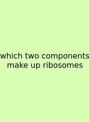 Which Two Components Make Up Ribosomes