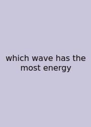 Which Wave Has The Most Energy