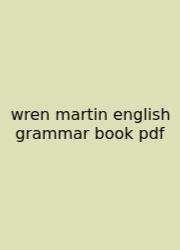 Wren Martin English Grammar Book Pdf